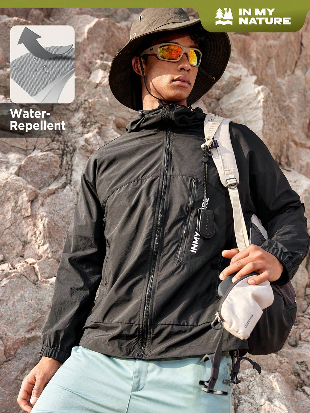 Chaqueta Outdoor. Corta viento Hombre con Capucha.