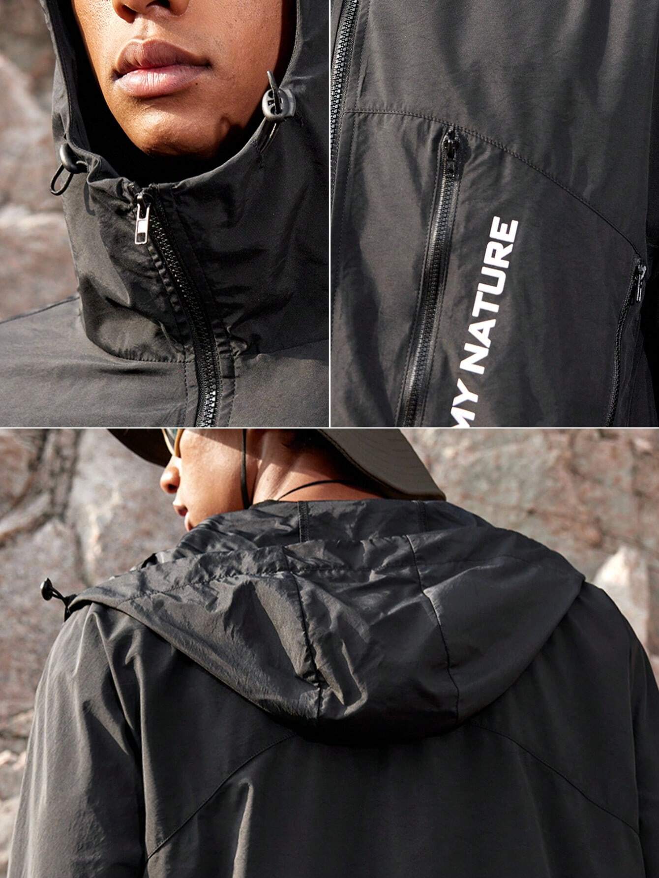 Chaqueta Outdoor. Corta viento Hombre con Capucha.