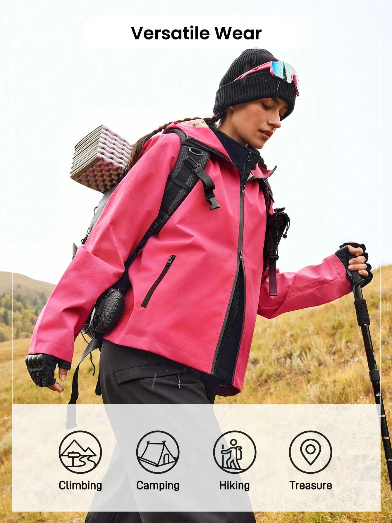 Chaqueta Outdoor 2 en 1 Impermeable Mujer