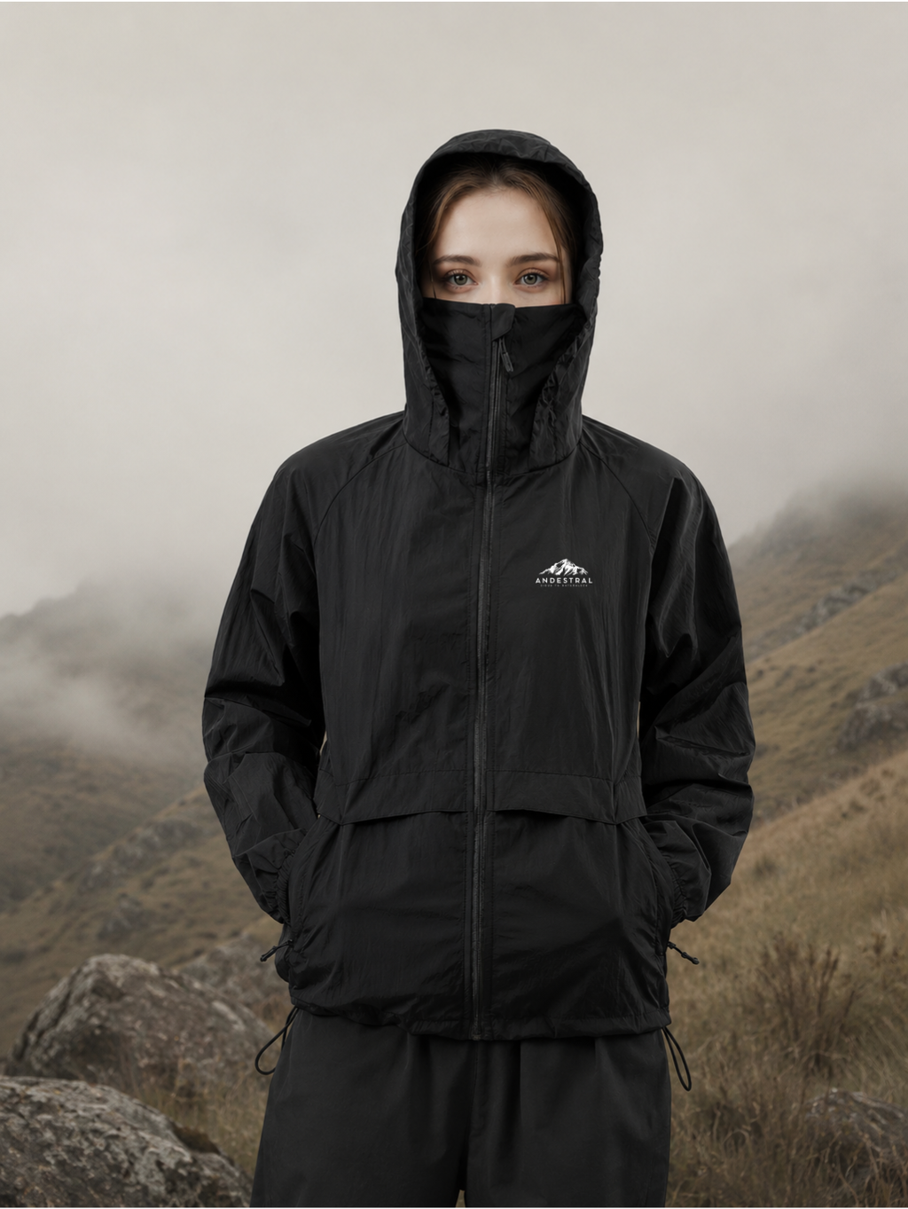 Chaqueta Cortaviento Outdoor Ultraliviana Negra