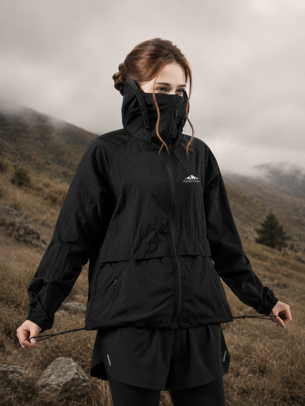 Chaqueta Cortaviento Outdoor Ultraliviana Negra