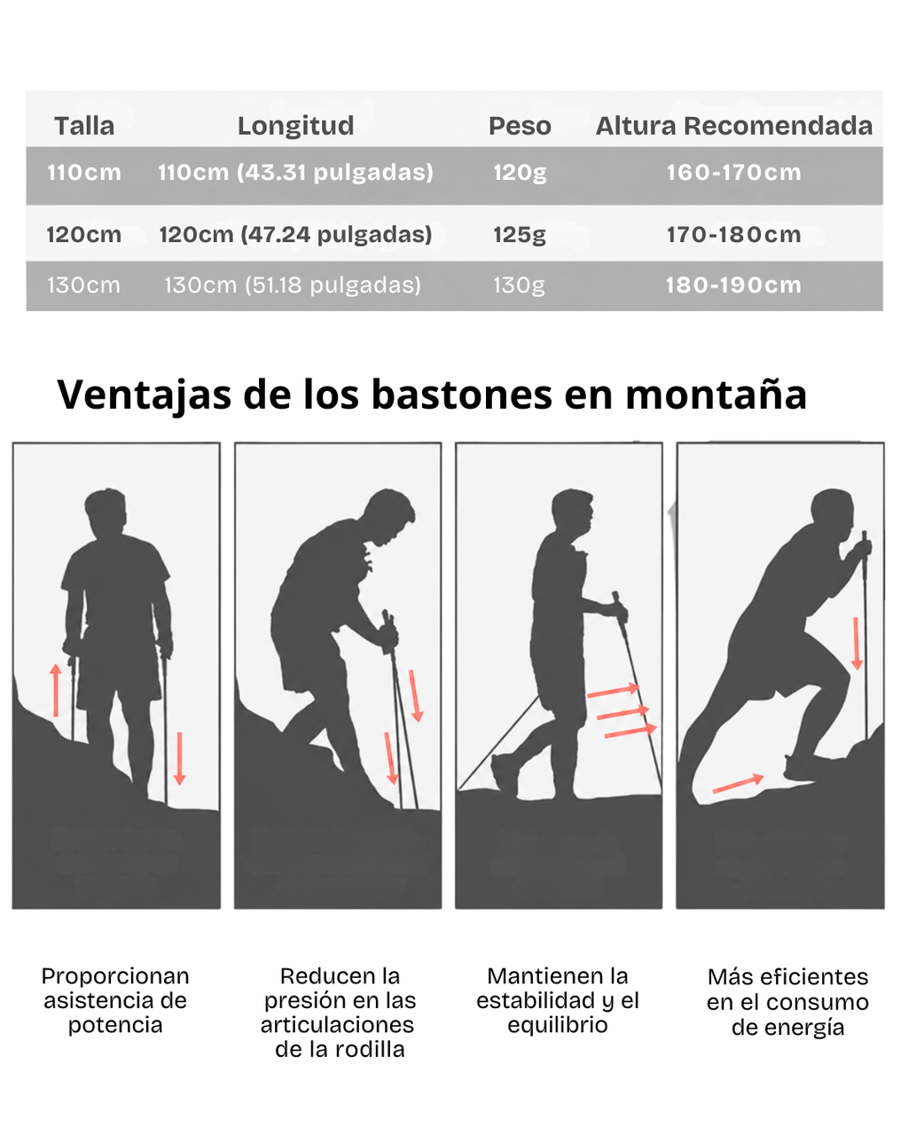 Bastón plegable. Placa de fibra de carbono